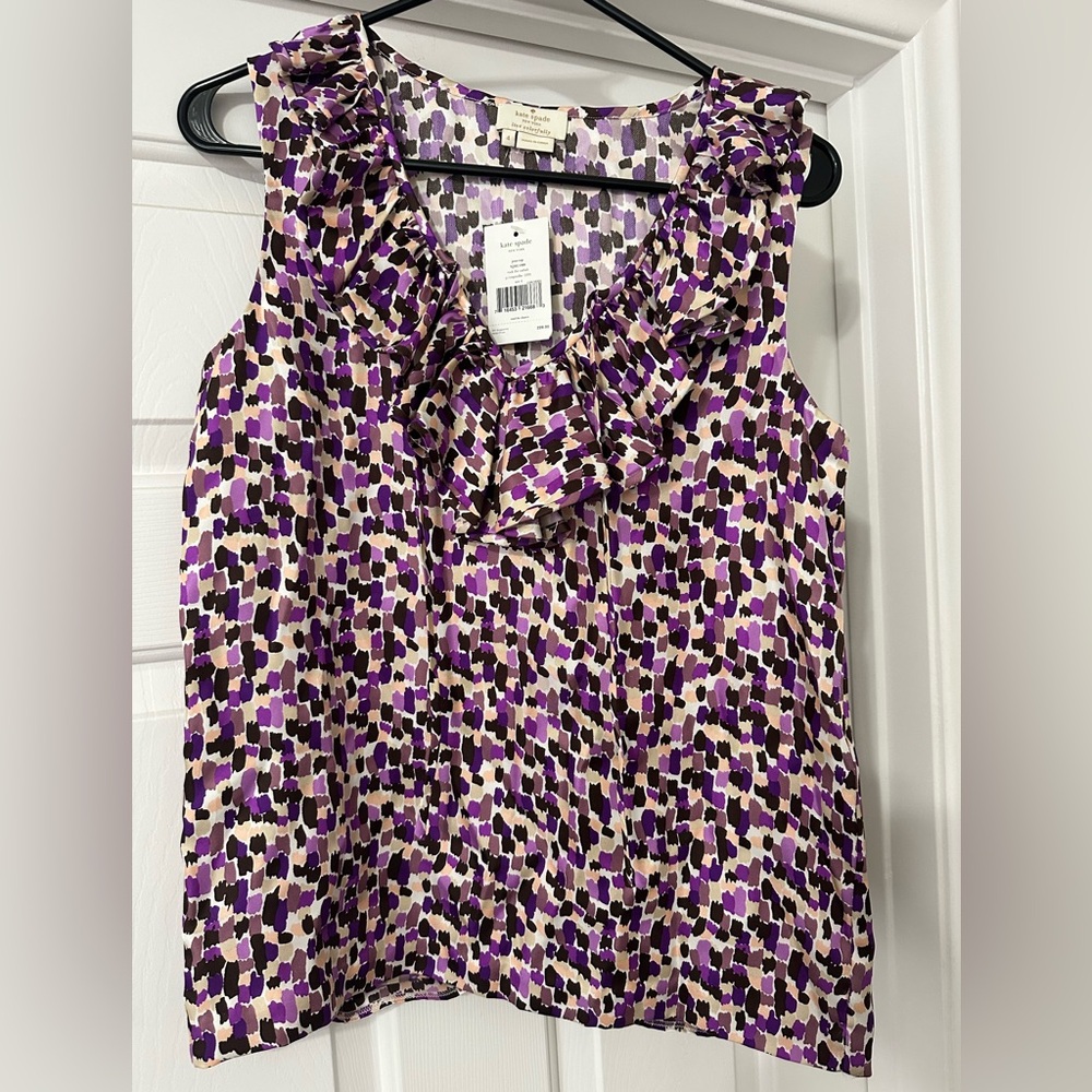 Purple Patterned Sleeveless Top